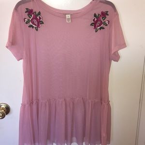 Pink see through top